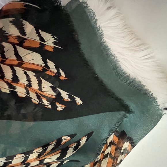 Valentino Owl Graphic Silk Shawl Scarf. - Picture 14 of 16